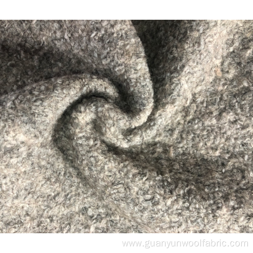 Wool polyester boucle fabric for coat